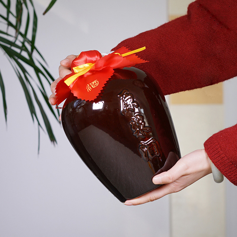 Ceramic wine jars one catty two catties three to five catties empty wine bottles handmade wine bottles puree wine household wine cans manufacturers