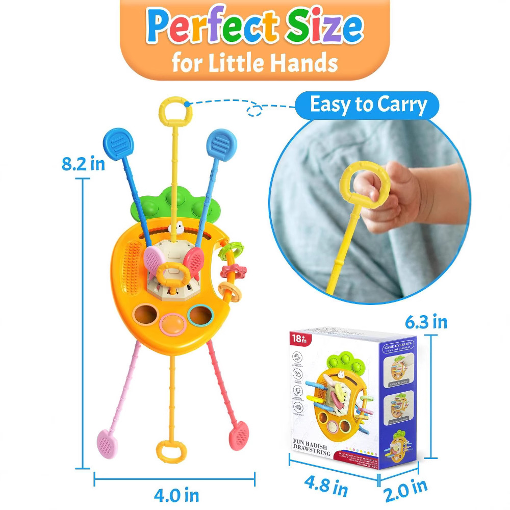 Amazon Infant and Toddler Educational Educational Cute and Chewable Carrot Pull-Up Sensory Push-Pull Toy