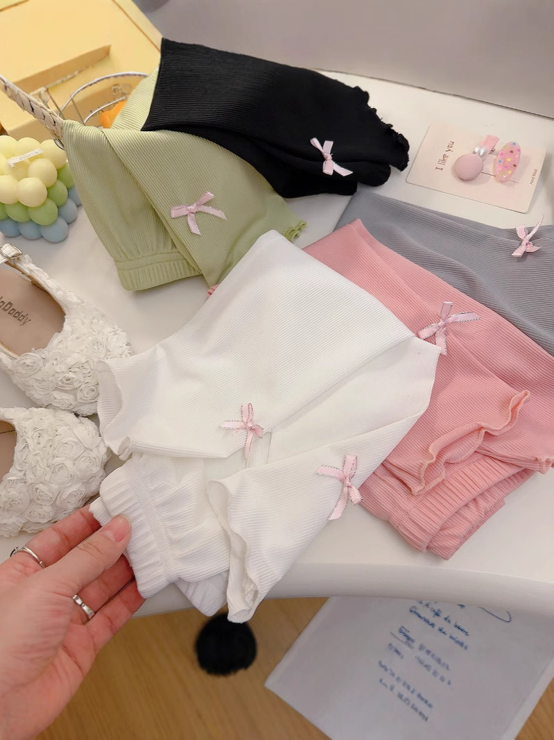 2025 Girls' Pants Summer Ice Silk Pants Thin Children's Loose Straight Pants Children's All-match Comfortable Straight Pants