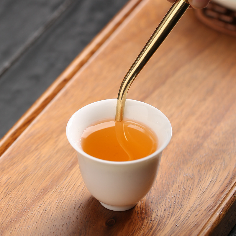 Pure Copper Tea Tongs Tea Cup Tea Leaf Tea Tweezers Tea Brewing Tools Kung Fu Tea Set Tea Ceremony Accessories Light Luxury Tea Tongs