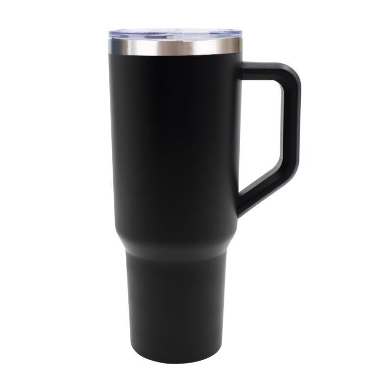 Cross-border large-capacity 304 stainless steel liner straw ice cup 40oz outer plastic inner steel car coffee cup