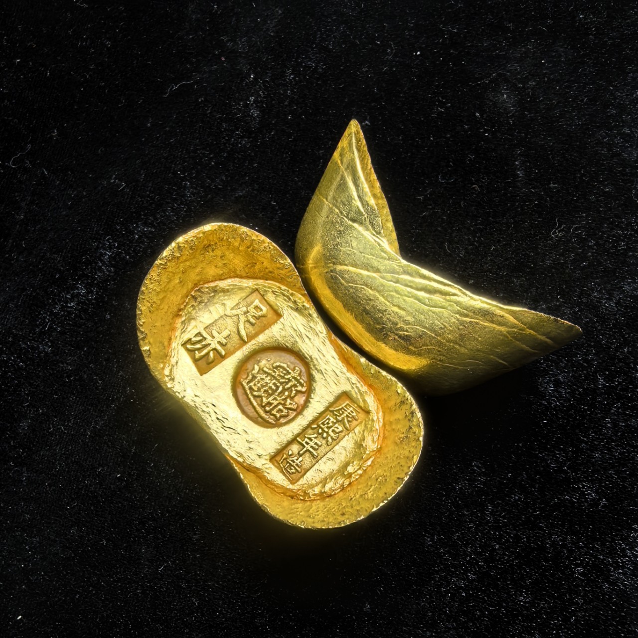 Antique Coin Collection Antique Pure Copper Gilt Qing Dynasty Five Emperors to Attract Wealth and Treasure Gold Ingot Ingot