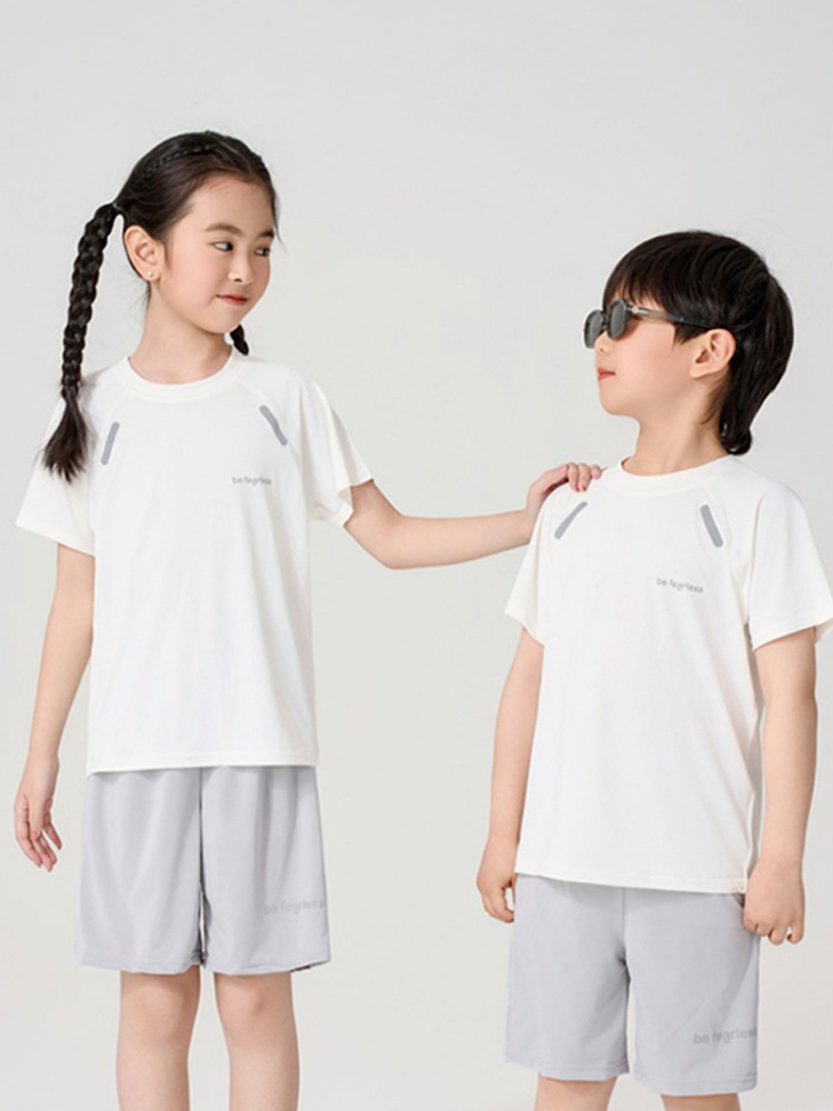 Boys' Quick-drying Clothes Girls' Summer Short-sleeved Ice Silk Mesh T-shirt Children's Sportswear Little Boy T-shirt