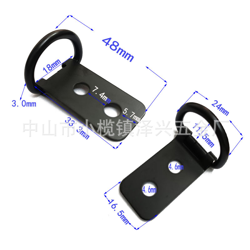 Wholesale D-shaped Pull Ring Triangular Rowing Truck Off-road Vehicle Anchor Double Hole Truck Pull Car Cargo Tailgate Tightening Anchor