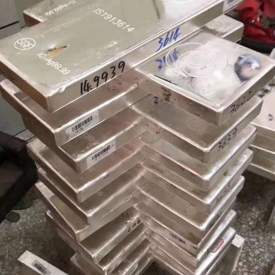 Ag9999 Silver Bar Pure Silver Raw Material Silver Ingot Silver Bullion Silver Scrap No. 1 Plate Investment Collection Recycling High Purity