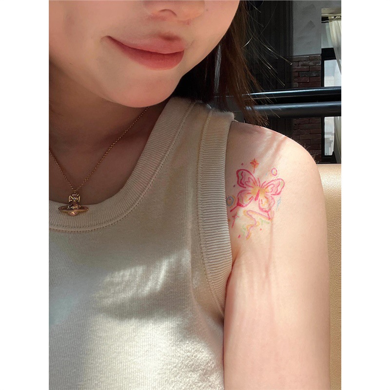 Colorful Butterfly Tattoo Stickers for Men and Women, Waterproof and Long-Lasting Scar Covering, High-End Face Stickers, Arm and Clavicle Stickers for Decoration
