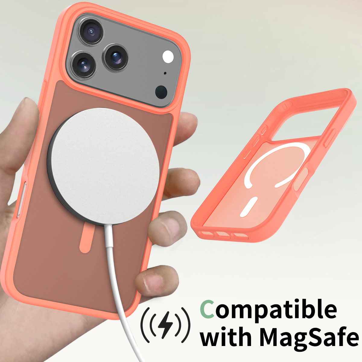 Cross-Border Applicable Iphone17 Promax Mobile Phone Case Silver Shield Skin-Feel Frosted Case 17Air Apple Magnetic Case