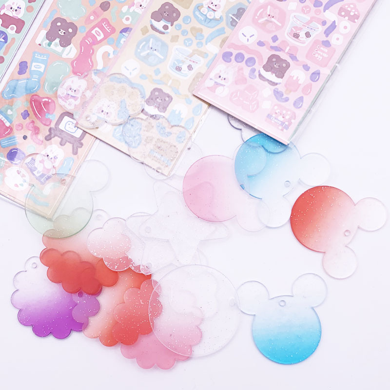 Блестящий акриловый Чак, прозрачная плита с жидким песком, оптовая продажа, ключ градиентного цвета