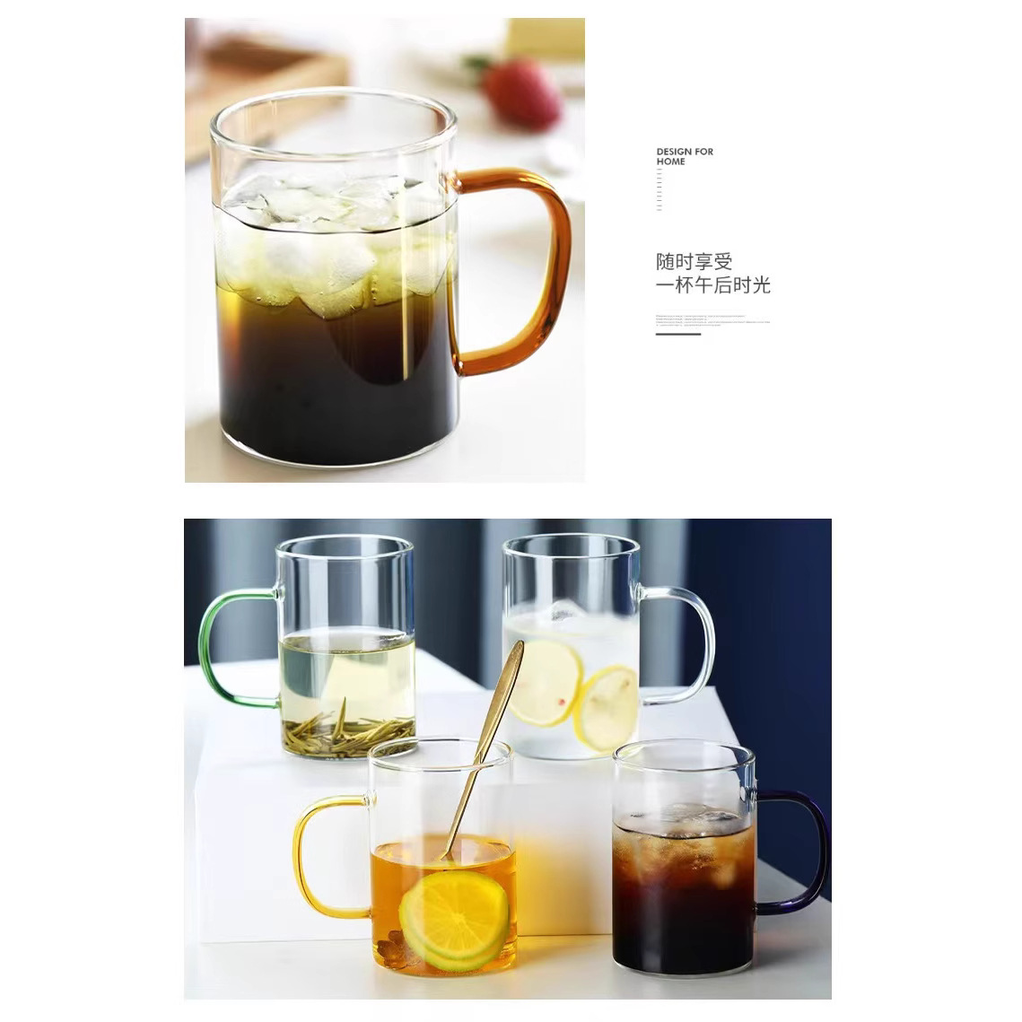 Transparent glass cup with high temperature resistant hospitality tea cup household water cup household high borosilicate glass drinking cup