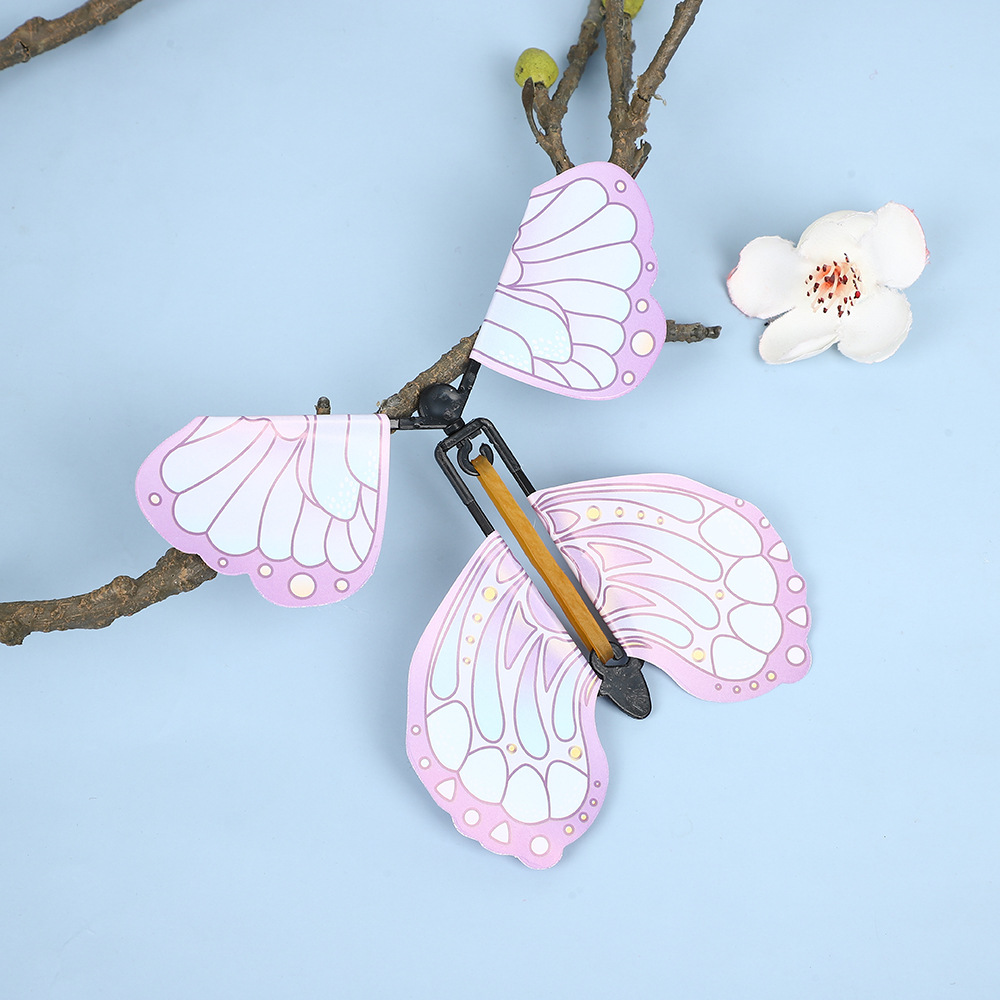 Shake the same flying butterfly creative decompression artifact surprise funny magic props interesting paper butterfly toys