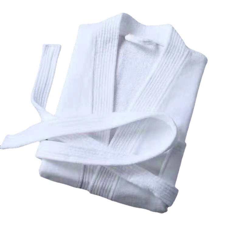 Hotel Bathrobe Pure Cotton Towel Material Absorbent Quick-Drying Thickened Cotton Long Nightgown Couple Men and Women Bathrobe Wholesale