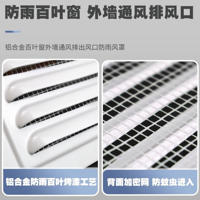 Electric box chassis aluminum alloy heat dissipation inclined shutter grille ventilation vent windproof and rainproof cover with filter and insect proof net