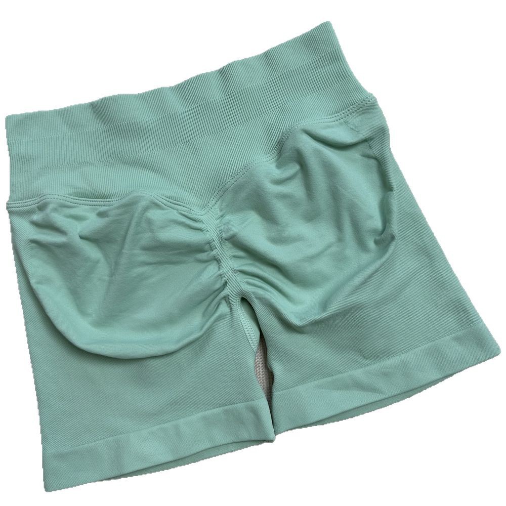 Cross-Border Candy-Colored Three-Section Waist Tight Shorts, Butt-Lifting Seamless Low-Waist Three-Quarter Pants, Fitness Quick-Drying Yoga Shorts