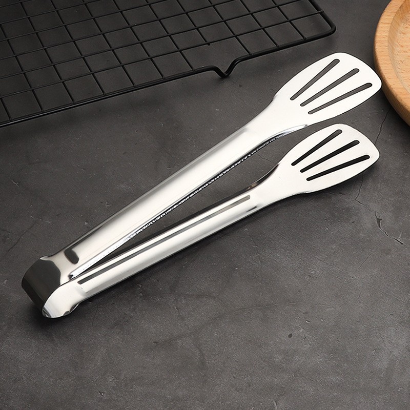 304 Stainless Steel Three-Line Clip Electroplated Color Food Food Clip Steak Bread Clip Barbecue Clip Tableware Kitchen Utensils Tongs