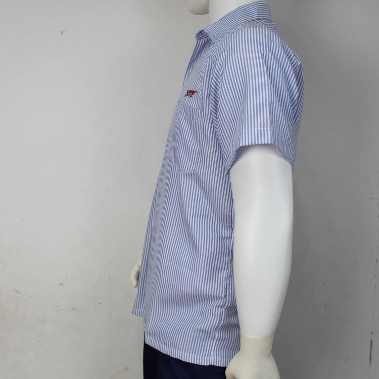 Summer Striped Men's Shirts, Simple Men's Shirts, Dongguan Work Clothes, Factory Clothes, Custom-Made