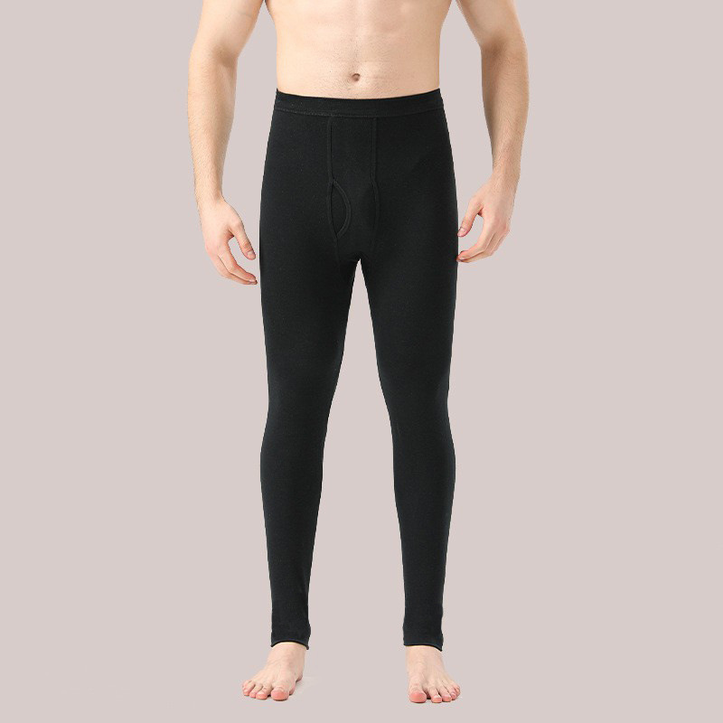 Men's Fleece Autumn Pants Double-Sided Sanding Autumn and Winter Warm Pants Men's Slim-Fit Inner fleece-lined Base Cotton Pants Underpants