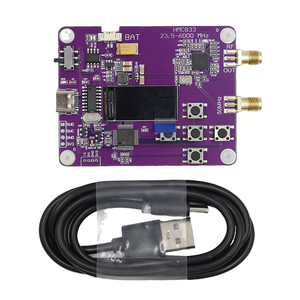 6GHz RF signal generator 23.5MHZ-6000MHz key version oled screen display HMC833