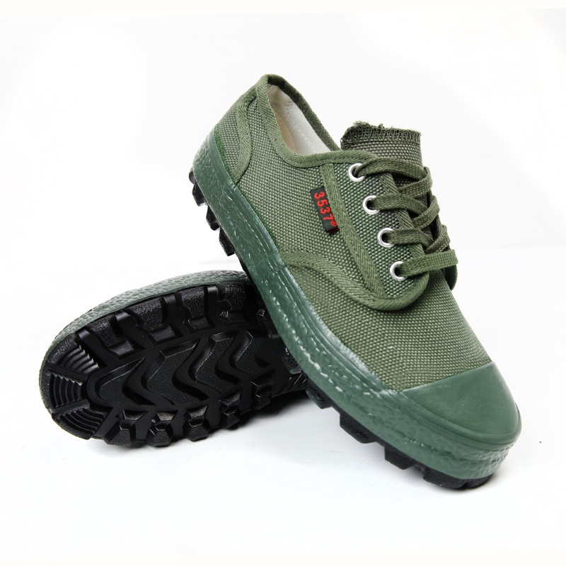 Genuine 3537 Liberation Shoes for Men and Women, Labor Military Training Construction Site Low-top Shoes, Wear-resistant and Comfortable Canvas Migrant Workers Yellow Rubber Shoes