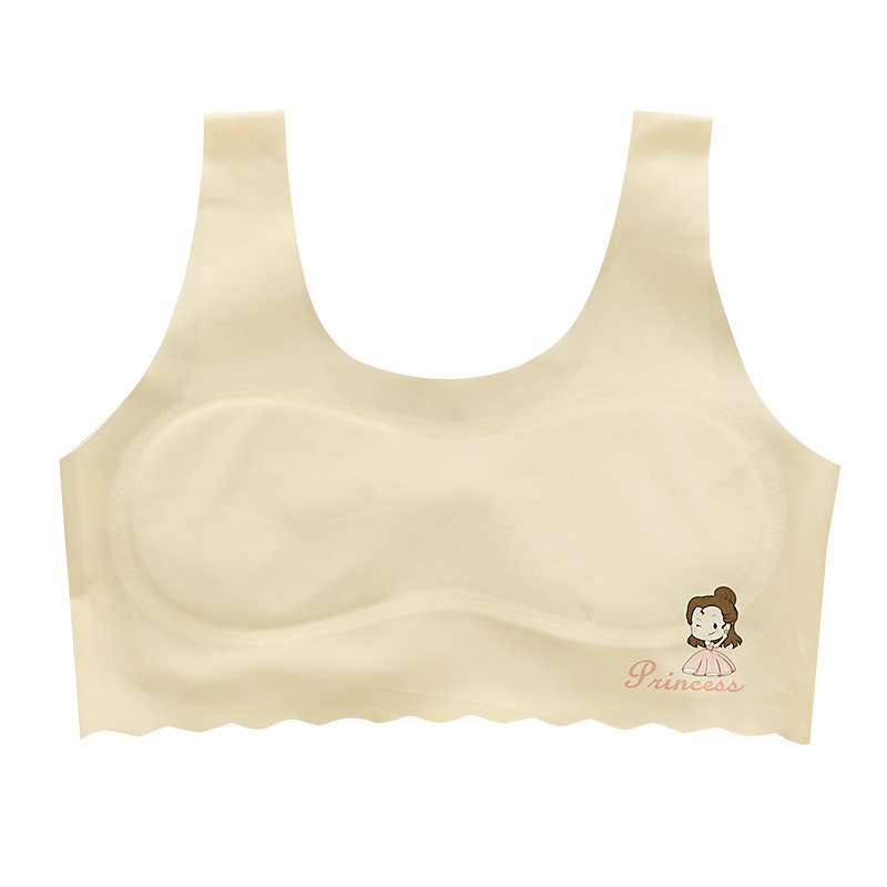 Developmental underwear girls summer thin ice silk seamless girl vest students 7-12 years old children bra students