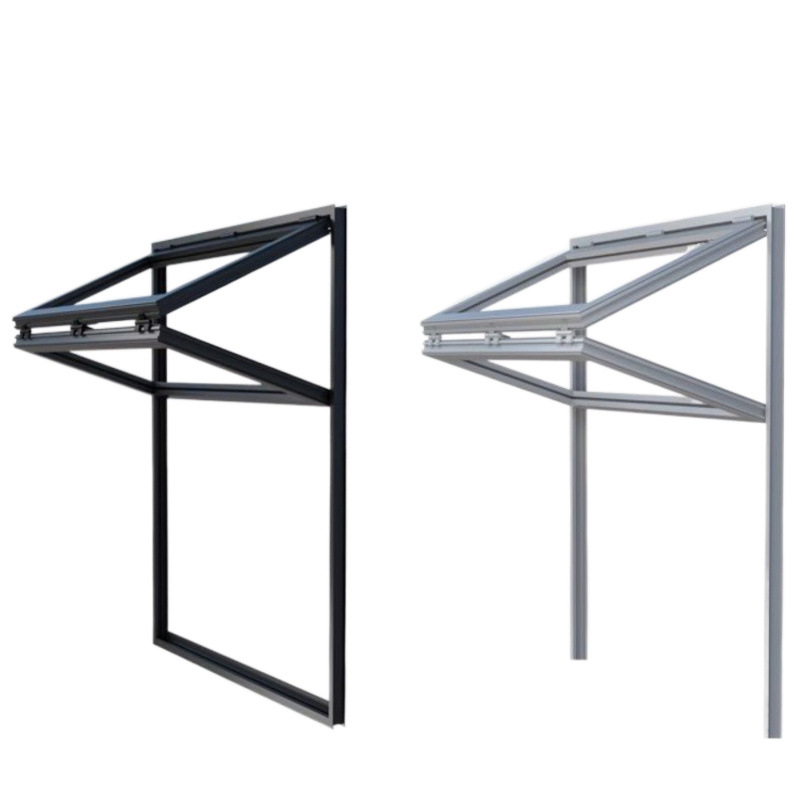 Net red upper and lower folding window aluminum alloy outer hanging window arbitrary hover upper push window coffee milk tea shop kitchen outlet