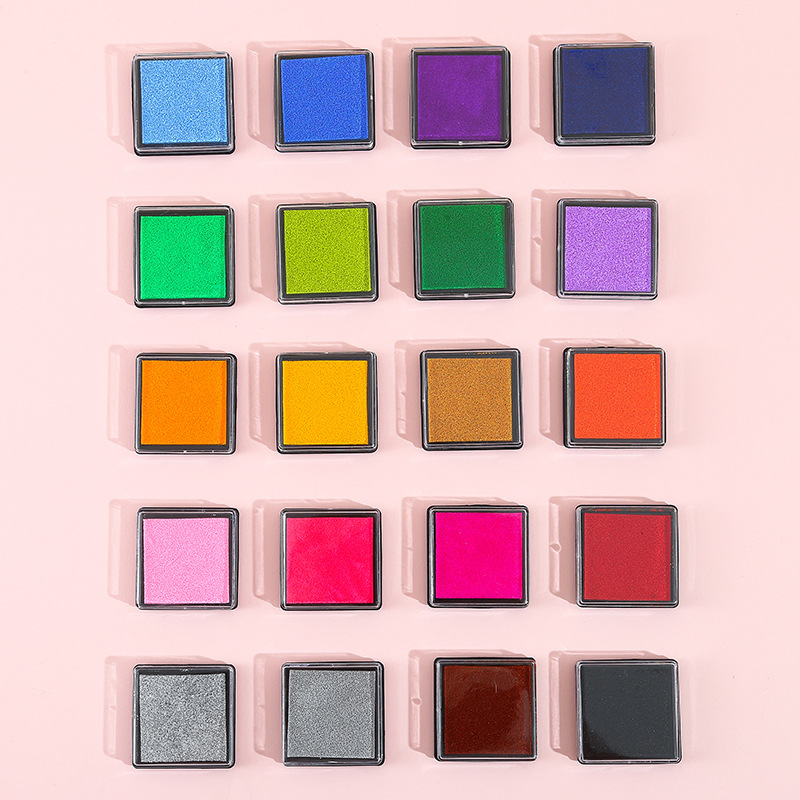 4X4Cm Kidsren's Educational Finger Painting Colorful Ink Pad DIY Finger Painting Ink Pad Ink Pad 20 Colorfuls Cross-Border Hot Style