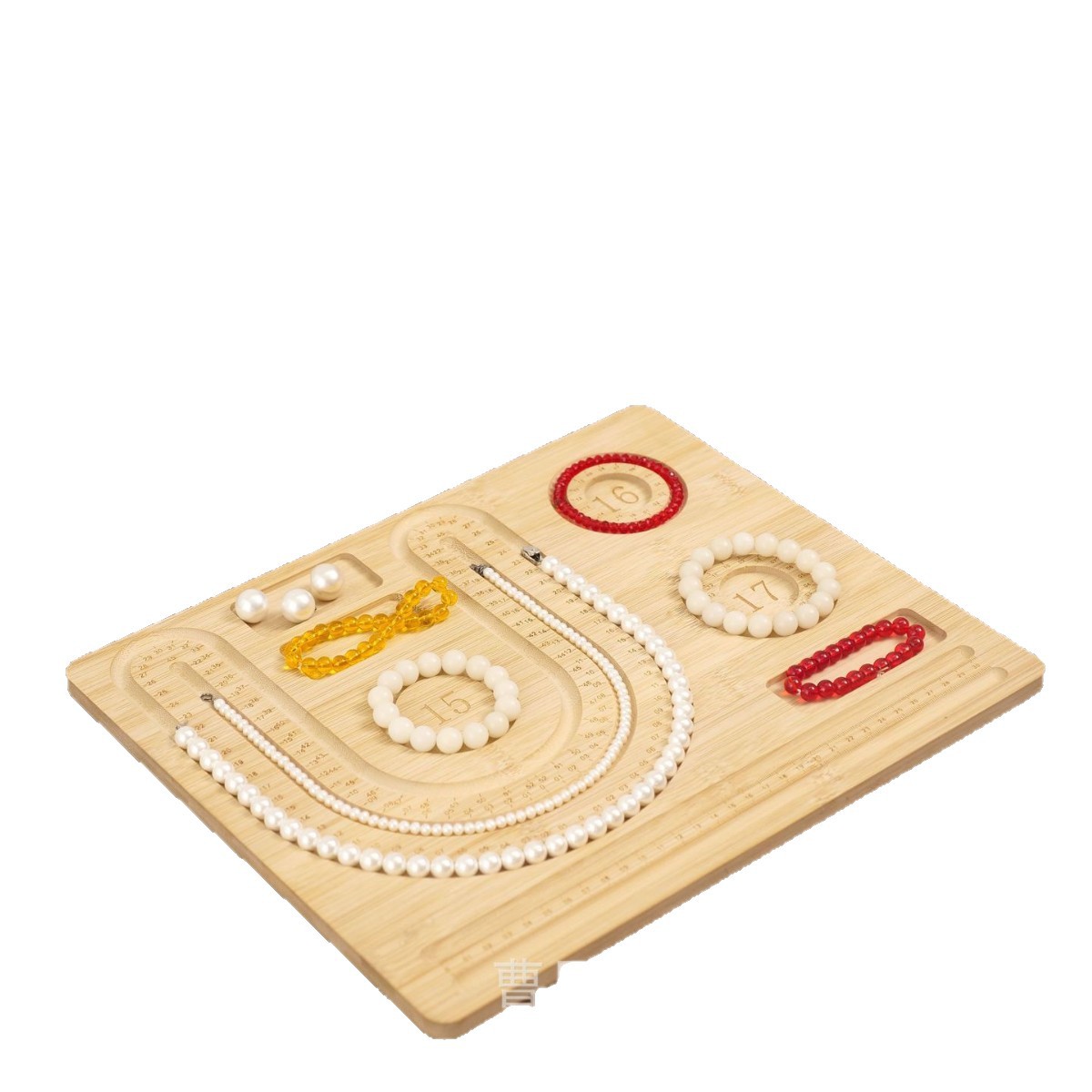Casual Wooden Beading Tool Bamboo Bracelet Storage Tray Rectangular Solid Wood DIY Jewelry Design Beading Tray