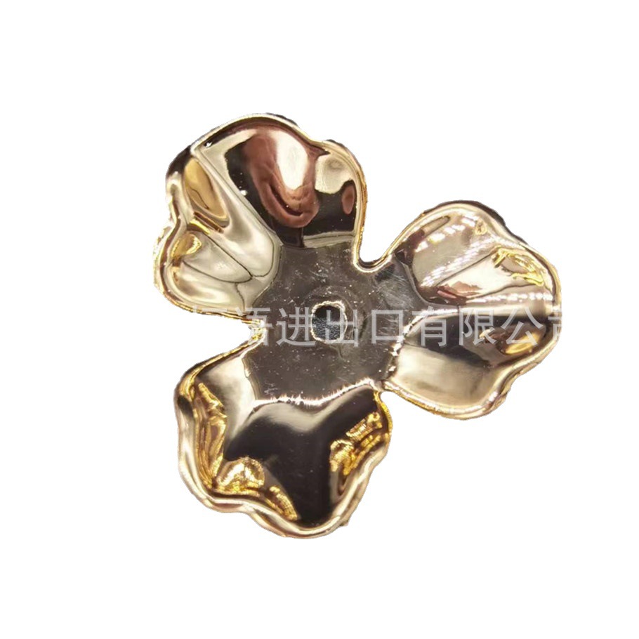 36MM corsage accessories festive clothing decoration accessories DIY three-petal flower golden high quality electroplating factory direct sales