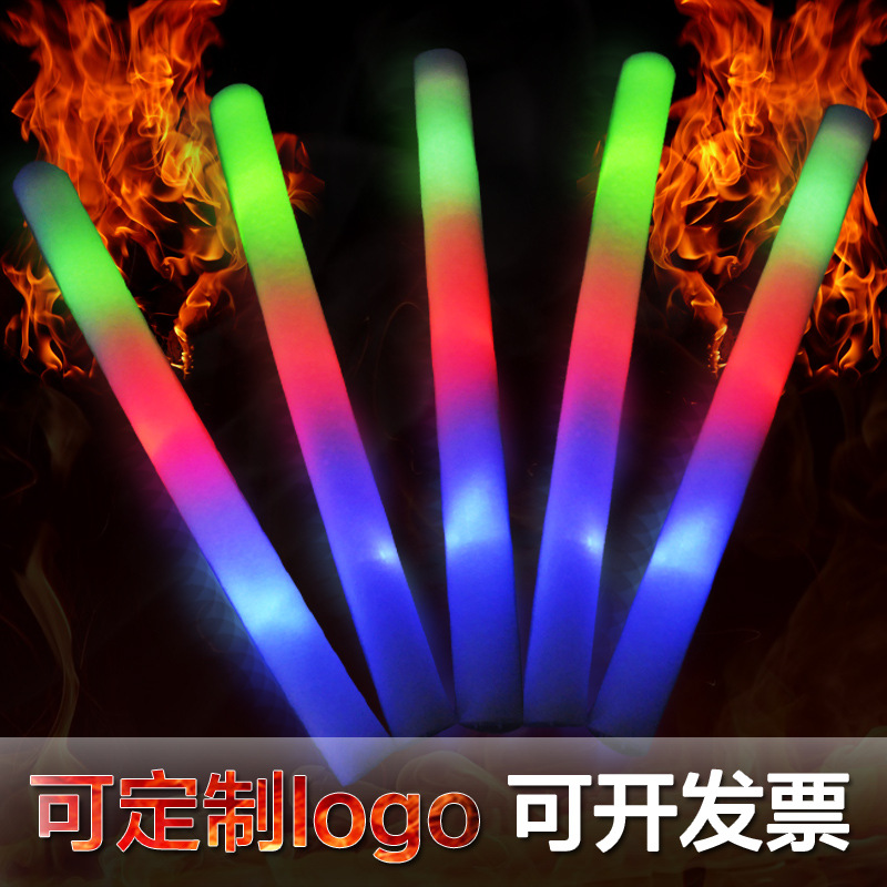 Sponge Glow Stick LED Large Concert Colorful Glow Stick Foam Stick Glow Stick Printed LOGO