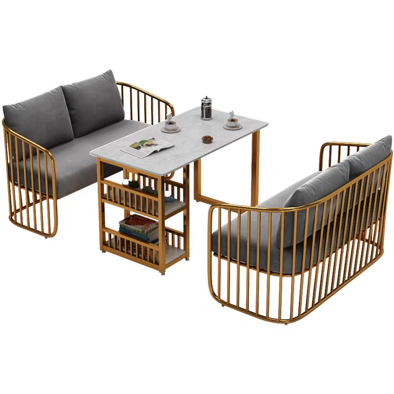 Dessert Milk Tea Shop Reception Room Table and Chair Combination Cafe Negotiation Lounge Sofa Double Simple Casual Card Holder