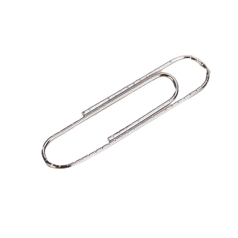 Embossed non-slip fixed paper clip silver pin nickel-plated paper clip 100 pieces \box office supplies wholesale
