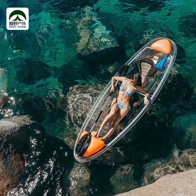 Transparent Internet Celebrity Crystal Glass Boat Scenic Area Single Double Hand Rowing Water Recreation Boat Swimming Pool Durable