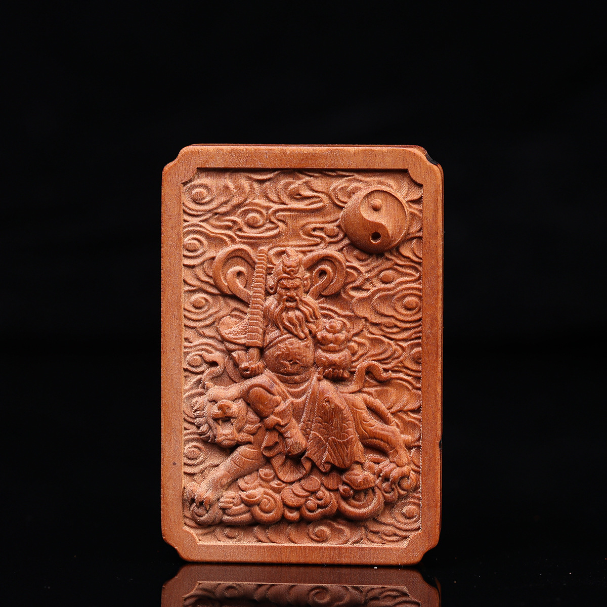 Natural Lightning-Struck Jujube Wood Auspicious Cloud Peace Pendant for Men, Women, and Babies with Relief Carving