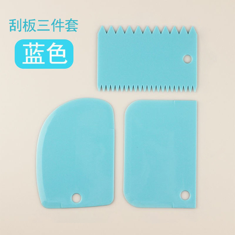 Large plastic scraper three-piece baking tool cake cream scraper plastic trapezoidal scraper thickened noodle cutter