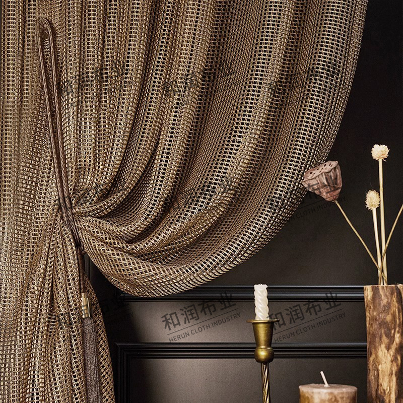 High-end French Window Screen Living Room Old Money Modern Light Luxury New Luxury Villa Retro Middle Ancient European Curtain Gauze Curtain