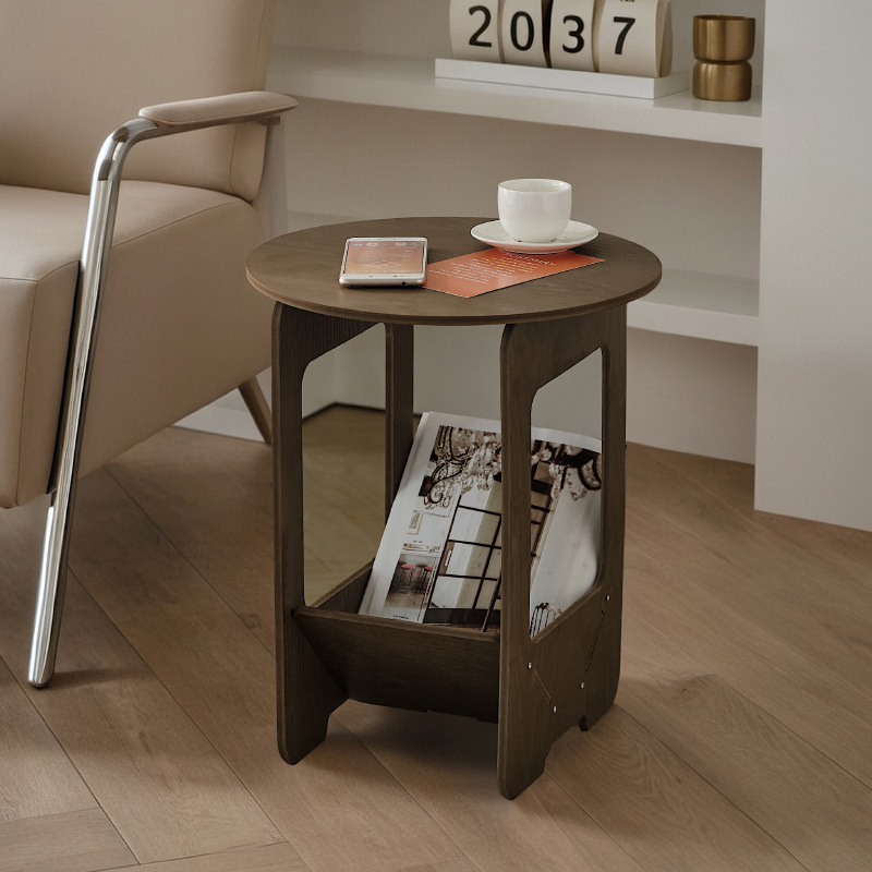 Прикровенный стол для хранения в гостиной Современный простой стиль Портативный круглый стол Черно-белая двухцветная мебель