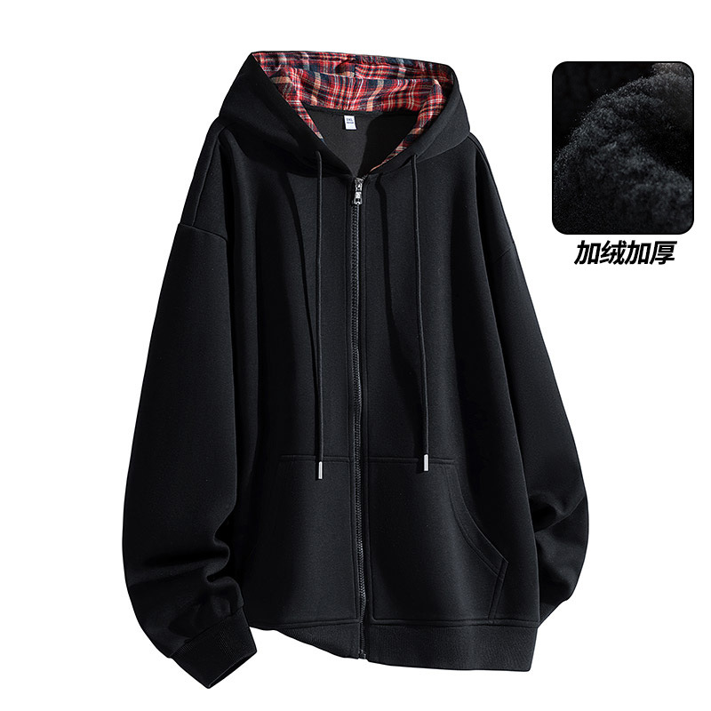 Бесплатная доставка тяжелый капюшонный кардиган свитер мужской 2024 толстый американский стиль модный бренд свободный повседневный топ