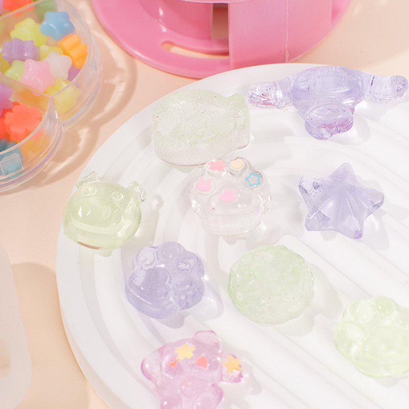 DIY Squishy Fish Five-Pointed Star Silicone Mold Food Toy Handmade Toy Cat Paw Frosted Silicone Mold