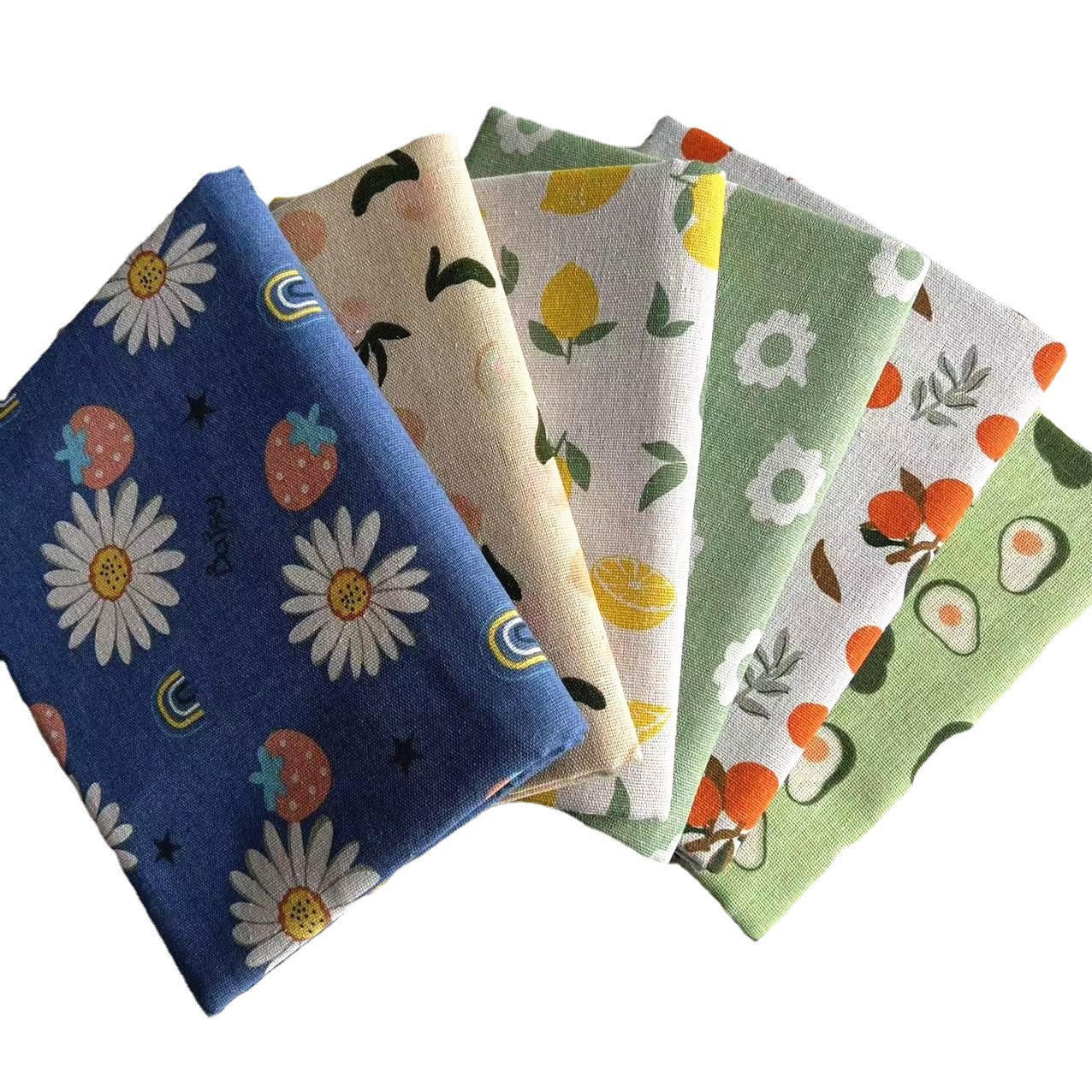 Factory Direct supply linen fabric cotton linen linen daisy printed linen printed background cloth tablecloth