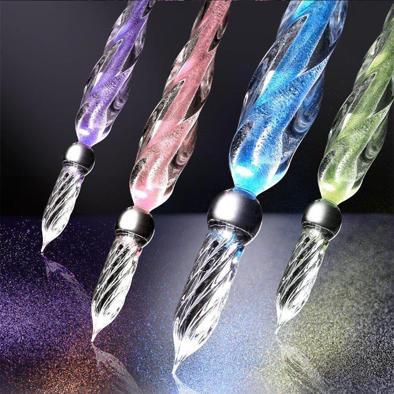 Crystal Pen Starry Sky Glass Pen Dipped in Water Fountain Pen Ancient Style Fairy Style Popular Same Style High-Looking Student Gift Set