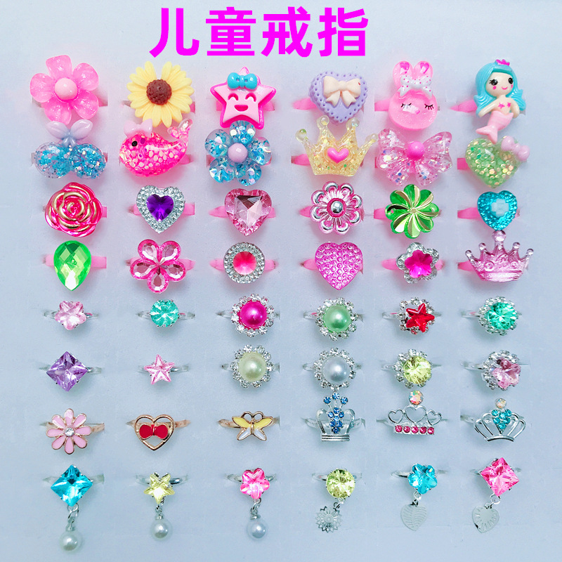 Корейское мультяшное кольцо для детей, кольцо с камнями