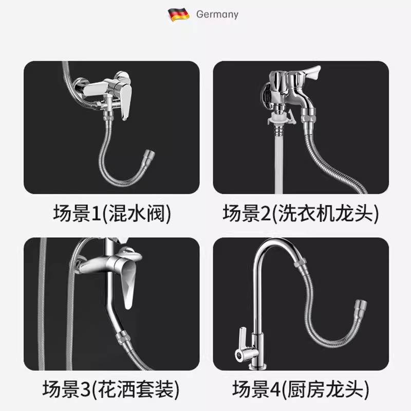 Universal Faucet Extender Stainless Steel Mop Sink Extension Booster Splash-Proof Gadget Universal Head