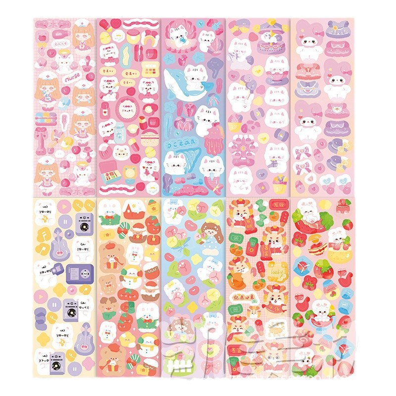 Laser Sticker Wen Chuang Hand Account DIY Series Decorative Sticker Children Girl Goo Card Sticker Cute Cartoon Pattern