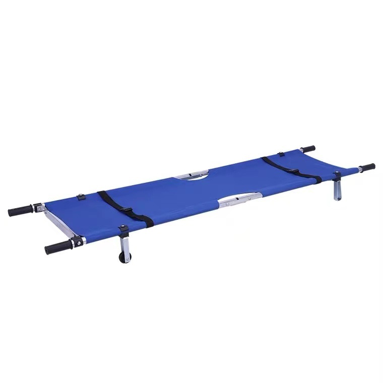 Portable Simple Stretcher Aluminum Alloy Folding Stretcher Bed Two-fold Fire Fighting First Aid Multifunctional Competition Lightweight Household