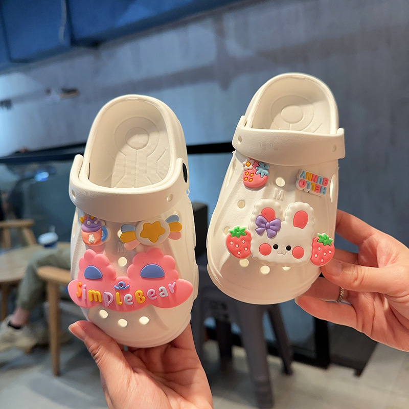 New Cartoon EVA Children's Slippers Home Indoor Non-slip Deodorant Boys Middle and Big Children Summer Cave Shoes