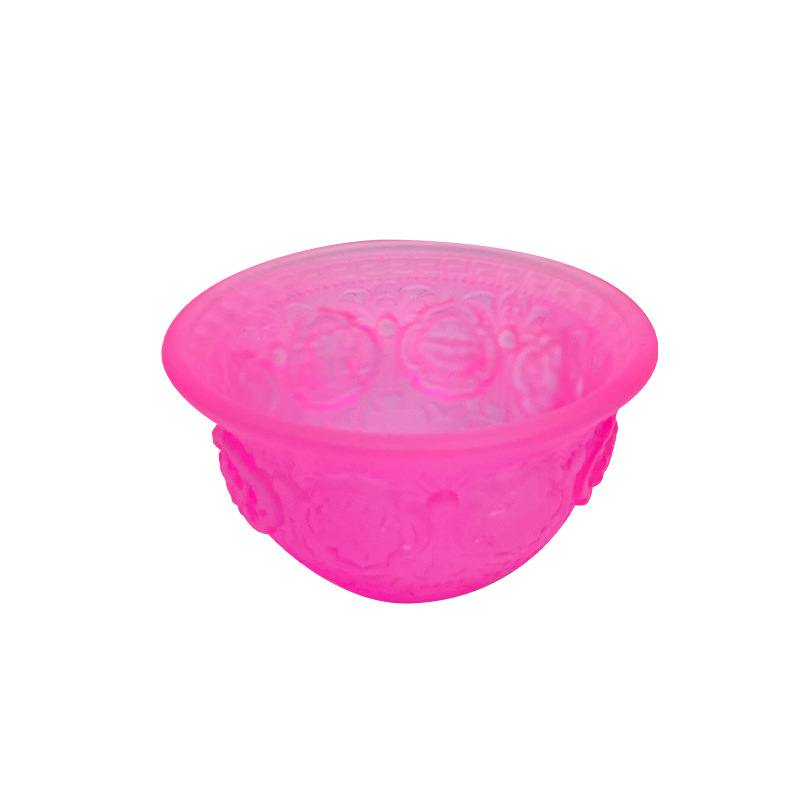 Seven-Color Auspicious Offering Bowl in Front of Buddha, Eight-Treasure Bowl for Offering to Buddha, Offering Supplies, Rice Bowl, Lamp Holder, Ornament, Glass Butter Lamp