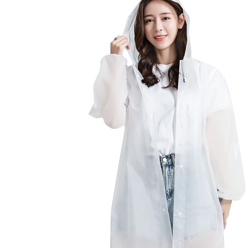 Poncho Long One-piece Anti-rainstorm Non-disposable Adult Men's and Women's Girdle Portable Travel EVA Raincoat Wholesale