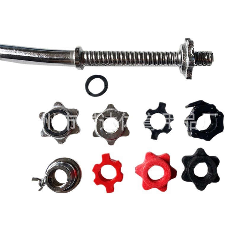 Factory sales dumbbell bar screw barbell bar shoulder pad boxing sandbag iron chain cast iron hexagon double risk nut clip