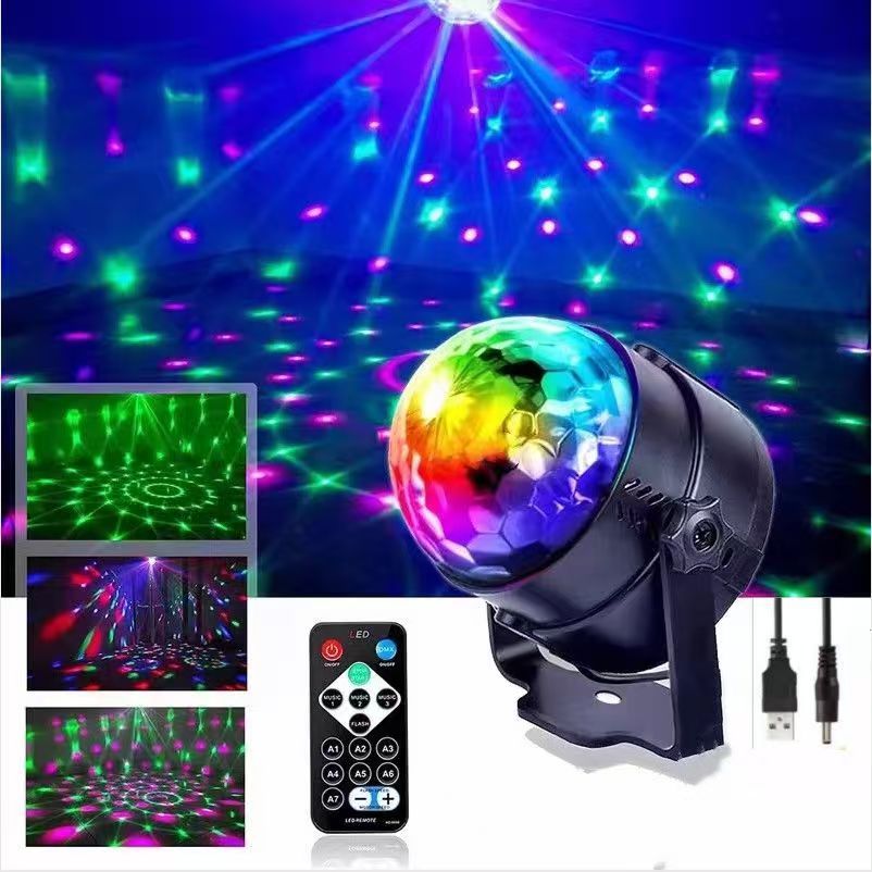 Cross-Border Export Specializes in Led Crystal Stand Magic Ball Multicolored Lights for Halloween and Christmas Atmosphere, Flashing Stage Lights