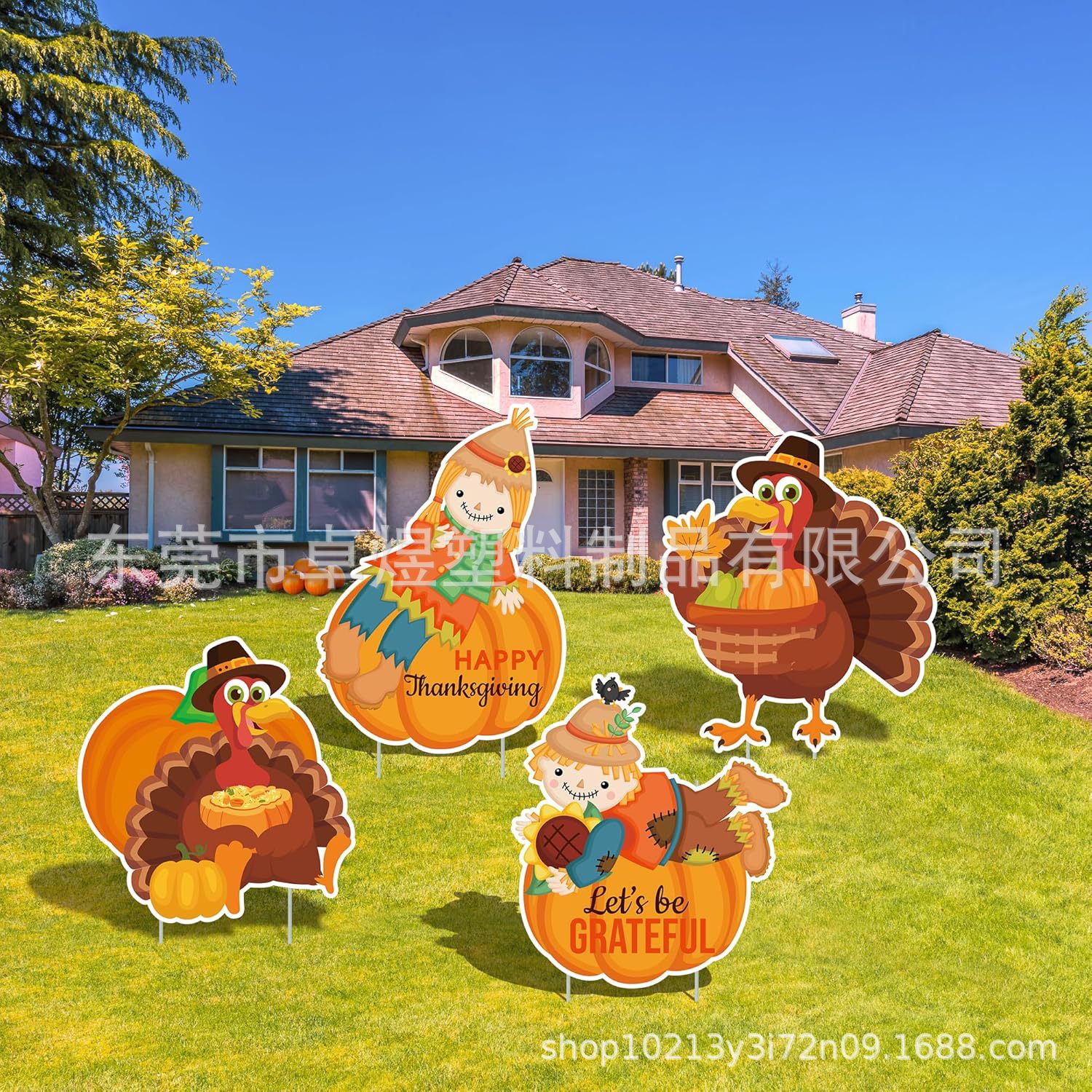 Знак для двора с тыквой и пугалом на День благодарения, уличный декор для осени, садовая и газонная декорация