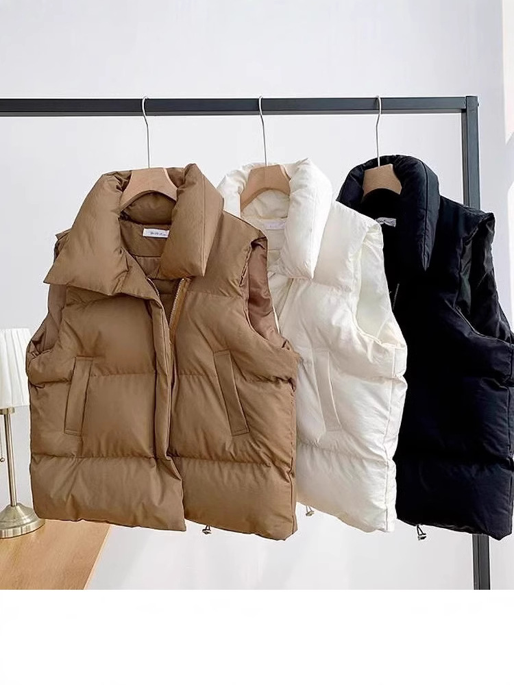 Хлопковый жилет для женщин, осень-зима 2024 года, корейский стиль, стиль Шанель, новая безрукавка с воротником